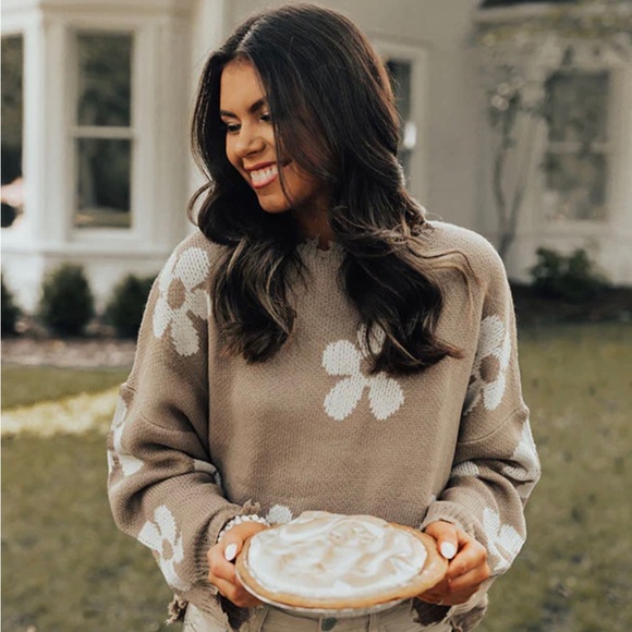 HAYDEN Los Angeles. 'Boho Vibes Sweater.’ Size: Small. Color: Taupe. - Picture 3 of 9